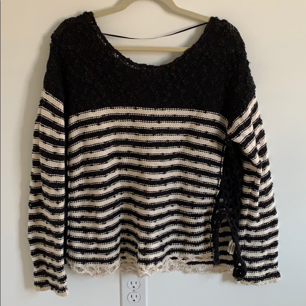 Free people sweater with knitting details